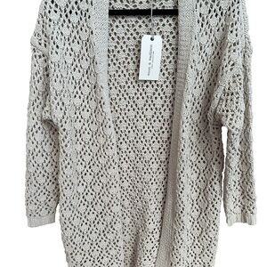Moon & Madison Cream Open-Knit Cardigan